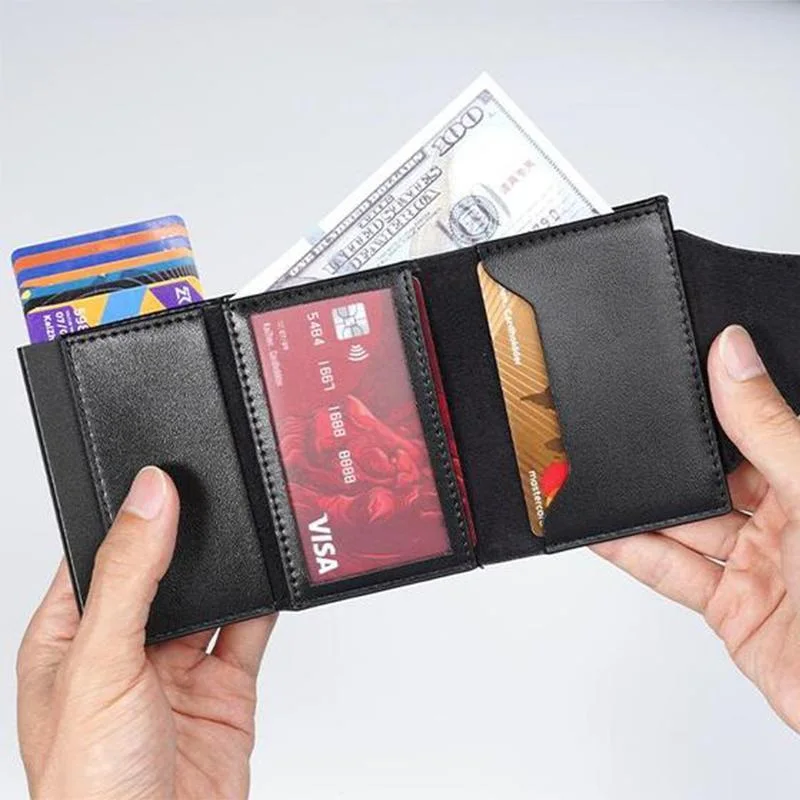 Portefeuille Métallique De Blocage RFID ProMugizi – Compact, Organiseur De Cartes Argent/noir