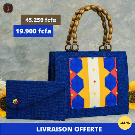 Sac à main bleu-jaune