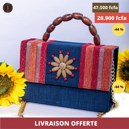Sac à main multi couleur manche en perle