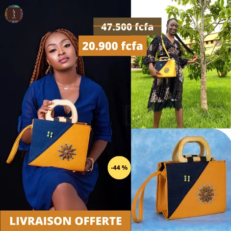 Sac à main Jaune-bleu-nuit