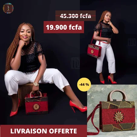 Sac à main marron-bordeau