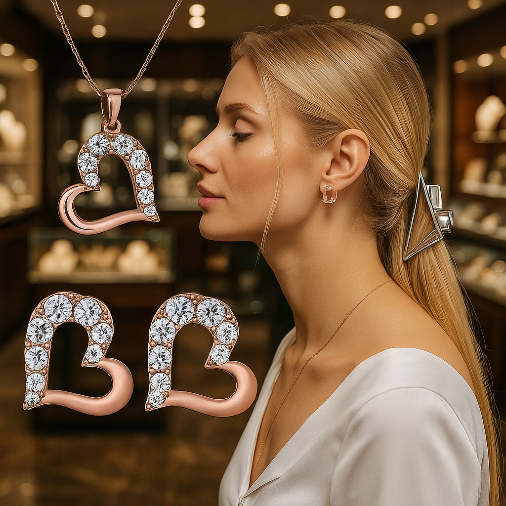 قلادة القلب الذهبية / Fashion Heart & Necklace Gold