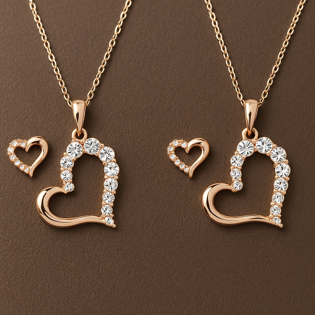 قلادة القلب الذهبية / Fashion Heart & Necklace Gold