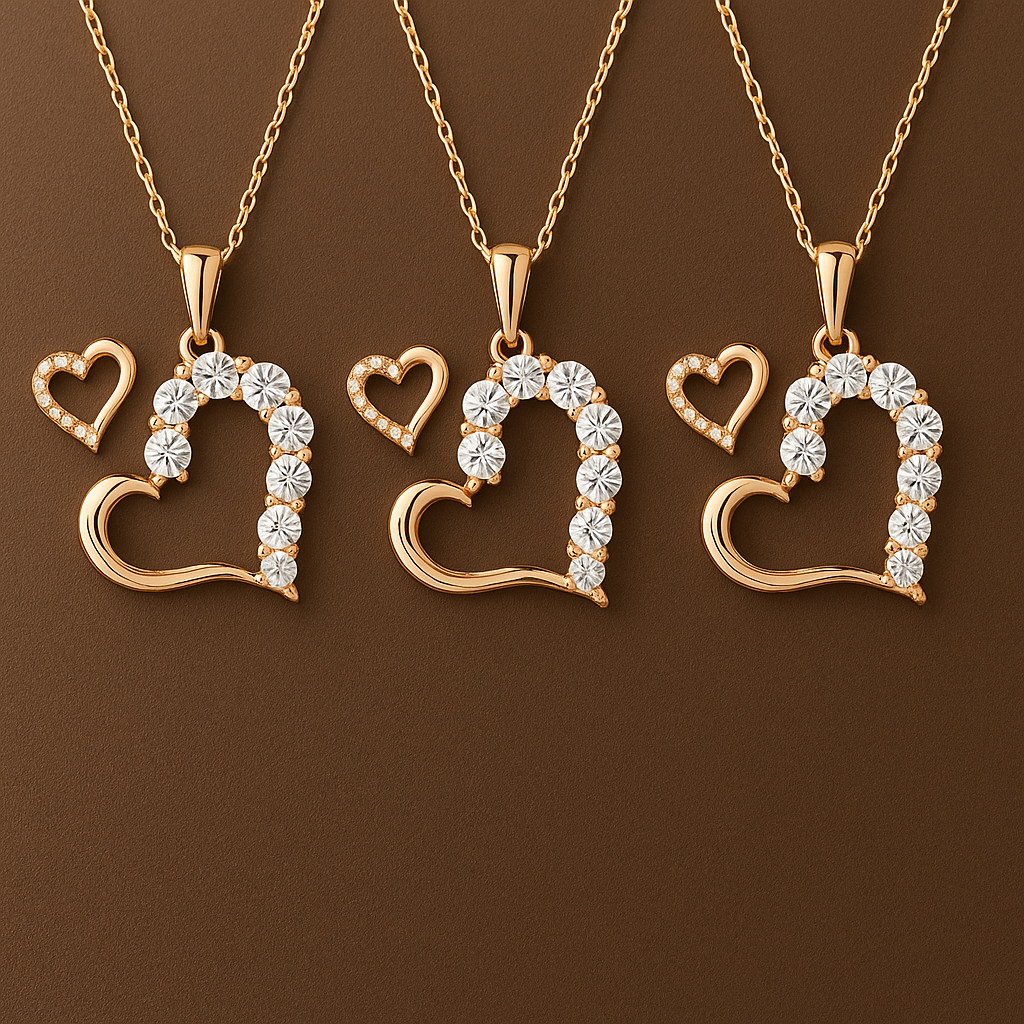 قلادة القلب الذهبية / Fashion Heart & Necklace Gold