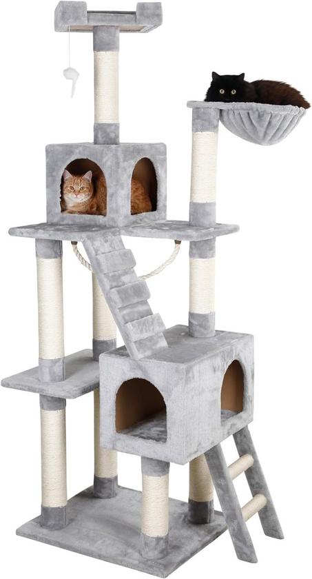 KERBL Square Arbre à Chat Gris 59 x 50 x 182 cm