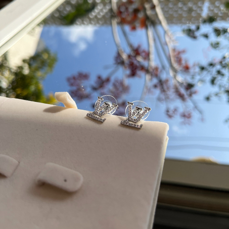 LV Silver Earrings
