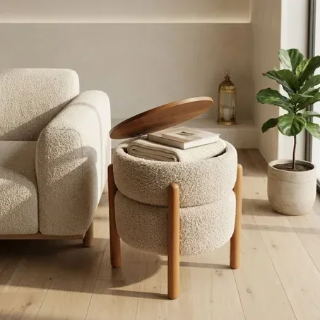 Table d'appoint avec siège de rangement luxueux