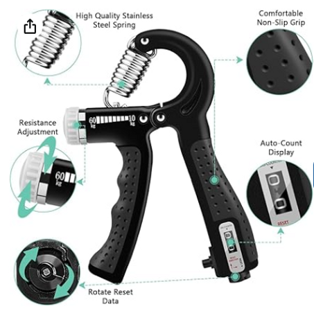 مجموعة ادوات تمارين تقوية قبضة اليد من سوكيتي - مجموعة لتقوية اليد وقوة القبضة، ادوات مقاومة قابلة للتعديل لقبضة الساعد، اداة تمديد الاصابع، قابض اليد، ادوات تمارين الاصابع للرجال والنساء