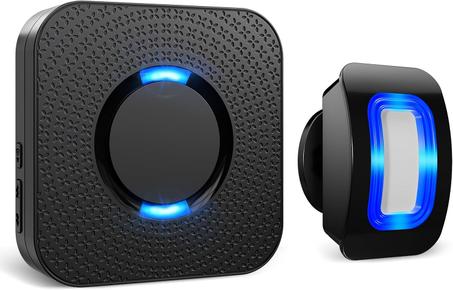 Sensor de movimiento inalámbrico con luz LED, detector de movimiento, timbres de alarma, sensor de puerta con rango de 500 pies, sistema de monitor