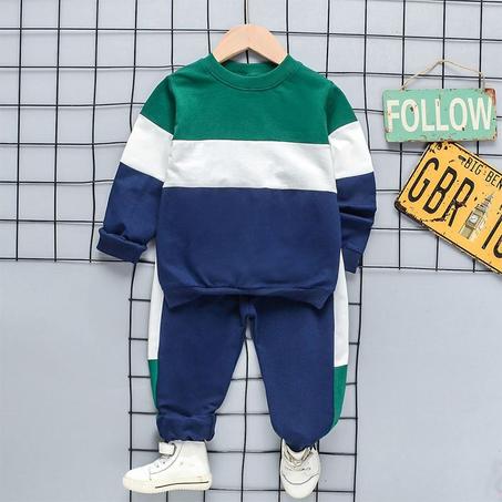 ملابس أطفال قطنية للربيع والخريف، طقم مكون من قطعتين من ملابس رياضية للأطفال، بدلة جري، ملابس للأولاد