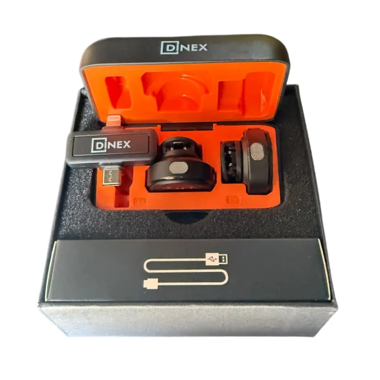 Microphone Sans Fil DINEX F15-2 – Micro Cravate Wireless avec Boîtier de Charge