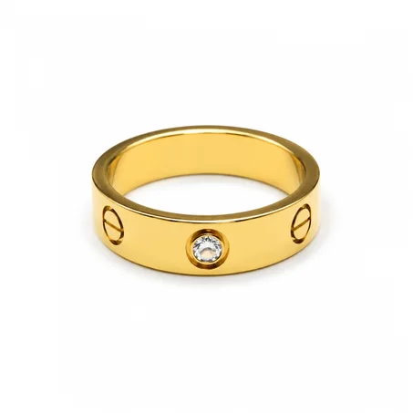 Bague Anneau Motif Vis et Cristaux