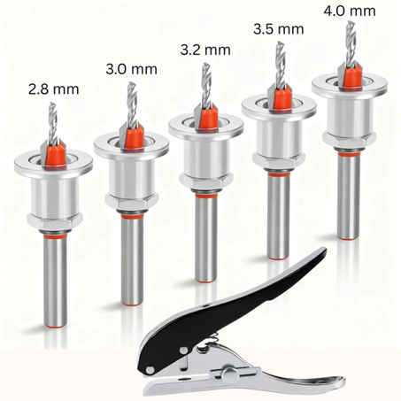 الطقم الاحترافي للتثقيب والحفر  5 رؤوس حفر دقيقة + ثاقب يدوي