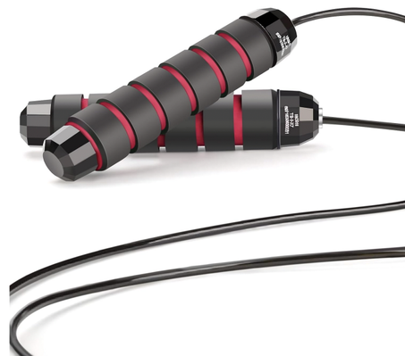 حبل قفز مع محامل كروية من ديجول كيبل حبل قفز سريع قابل للتعديل ومقابض من الميموري فوم مقاس 6 انش