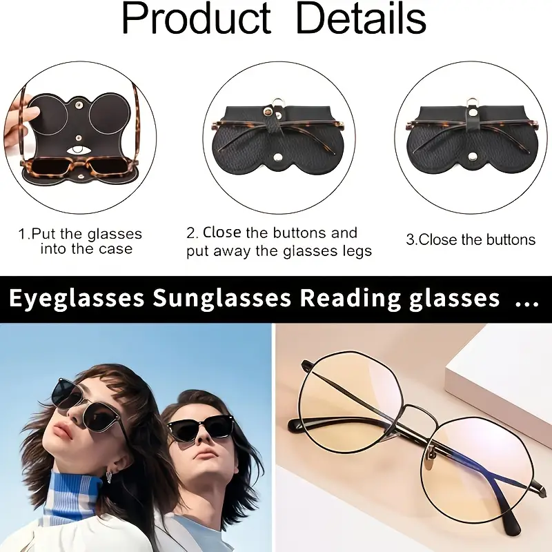 Portable Soft Leather Sunglasses Bag  حافظة نظارات جلدية
