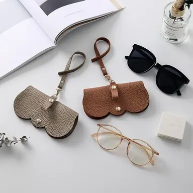 Portable Soft Leather Sunglasses Bag  حافظة نظارات جلدية