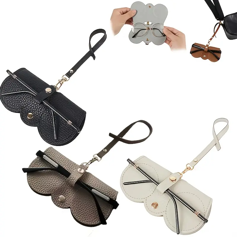 Portable Soft Leather Sunglasses Bag  حافظة نظارات جلدية