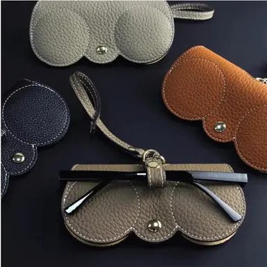 Portable Soft Leather Sunglasses Bag  حافظة نظارات جلدية
