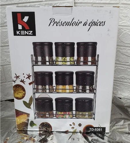 حامل التوابل و البهارات مكونة من تسعة قطع من الجرانيت _ boites épices formée de 9 pièces en granite