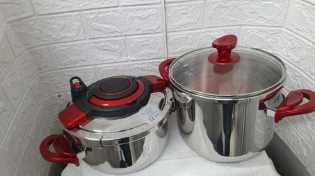 Double cocotte inox rouge