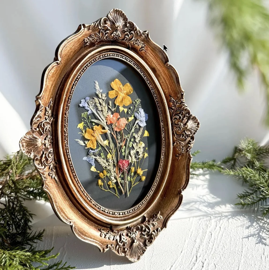Vintage Pressed Flower Frame