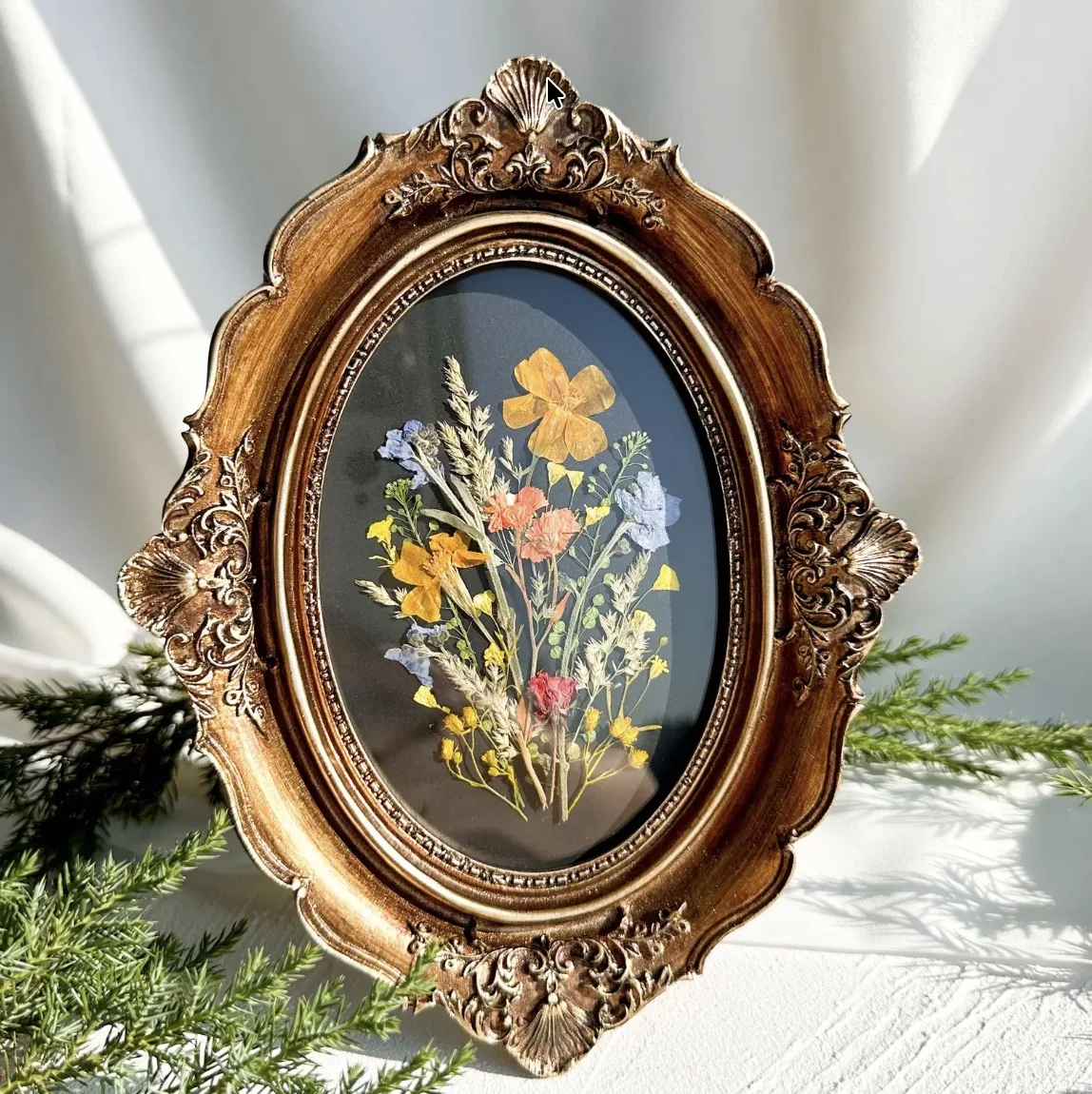 Vintage Pressed Flower Frame