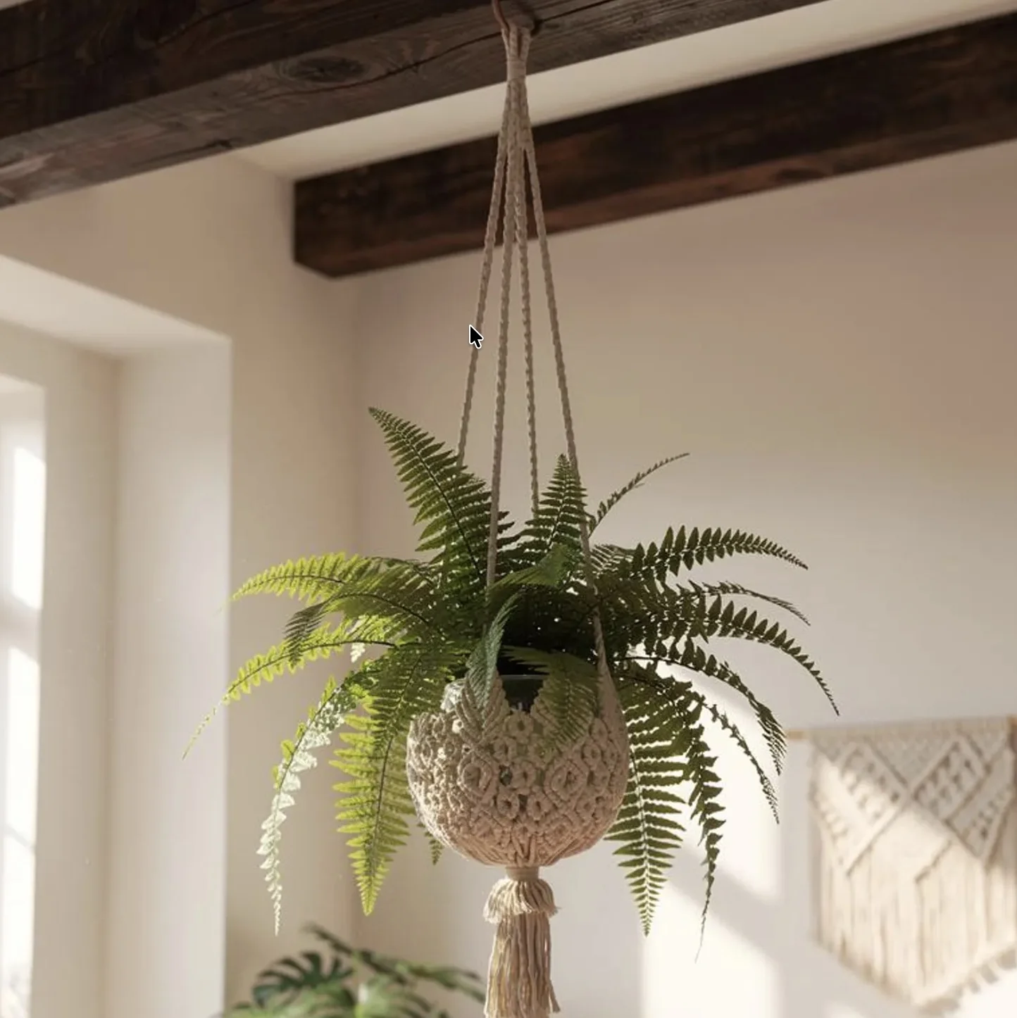 Handcrafted Cotton Macrame Plant Hanger | Boho Wall Hanging Pot Holder for Indoor & Balcony Spaces