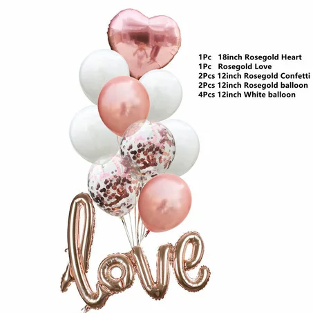 Lot de ballons coeur