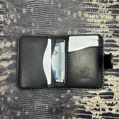 محفظة مصنوعة من جلد طبيعي 100٪ ومخيطة يدويا لحمل بطاقات واموال