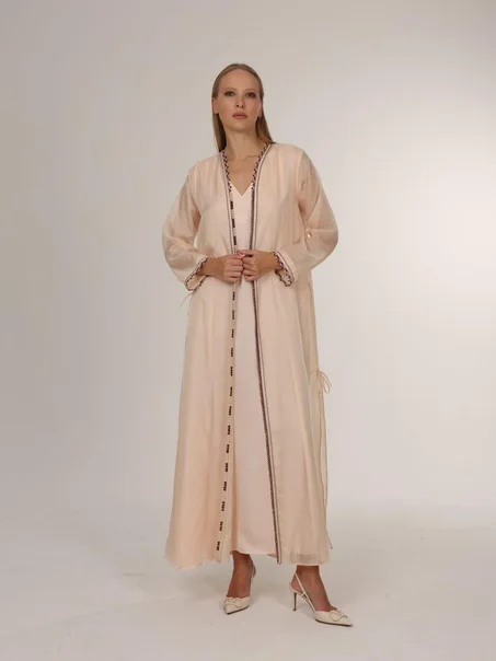 Pastel peach bisht set