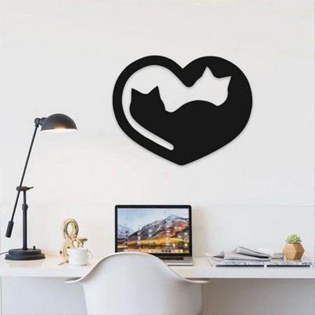 لوحة حائطية "هرتين على شكل قلب"