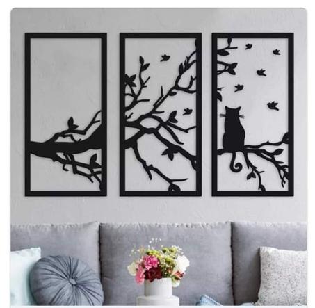 لوحة حائطية "قطة فوق شجرة"