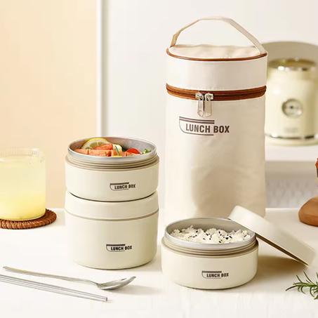 3 قطع لانش بوكس حرارى مع شنطة هدية