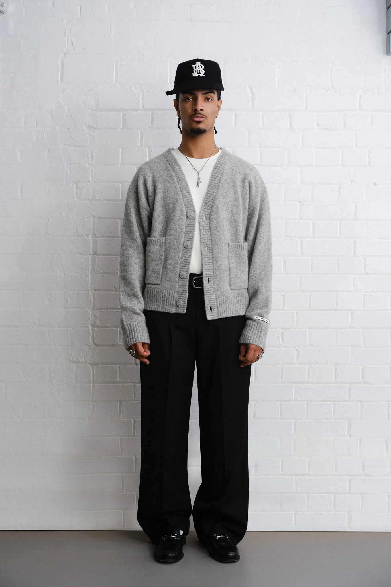 tailored wide leg trouser black