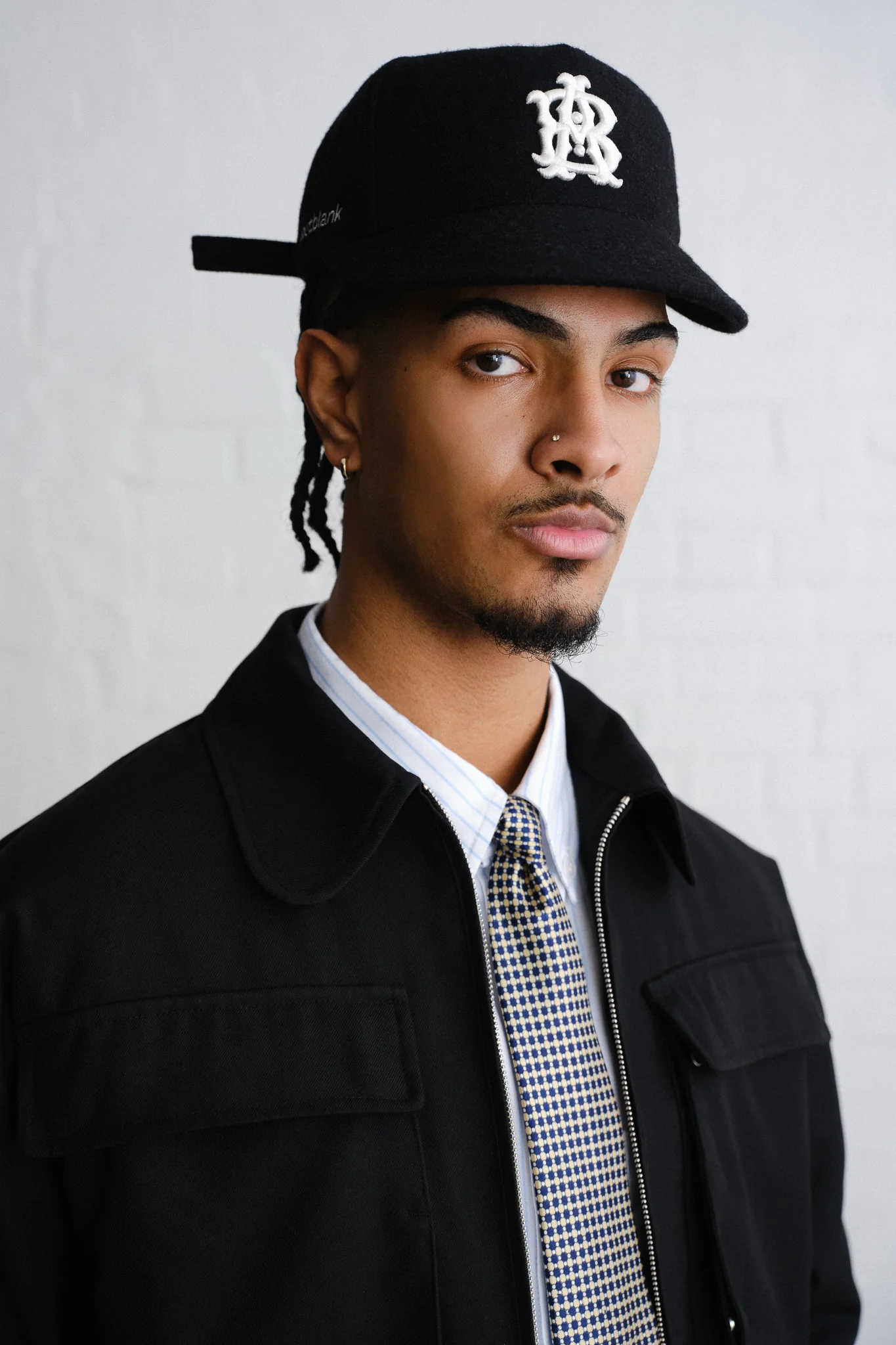 monogram wool cap black/ecru