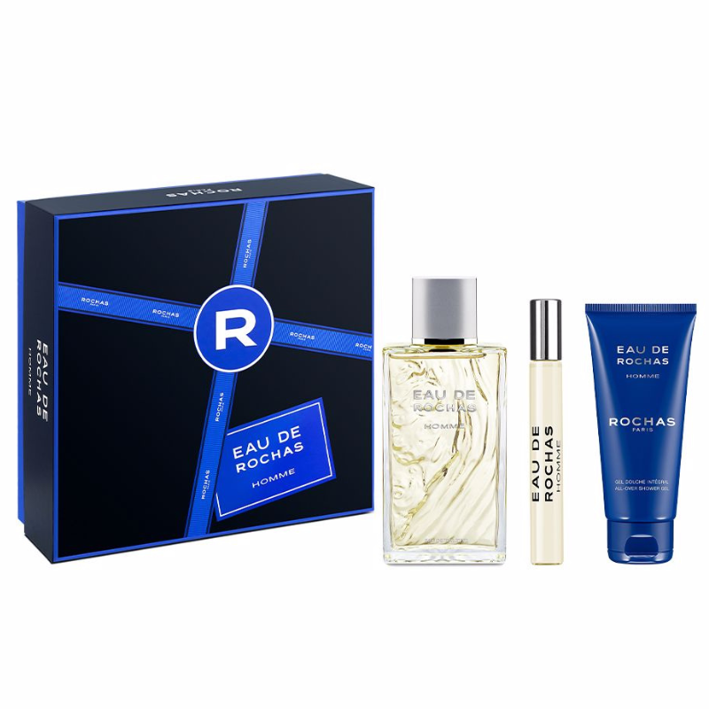 Coffret Parfum Homme Eau de Rochas Homme Rochas EDT (3 pièces)