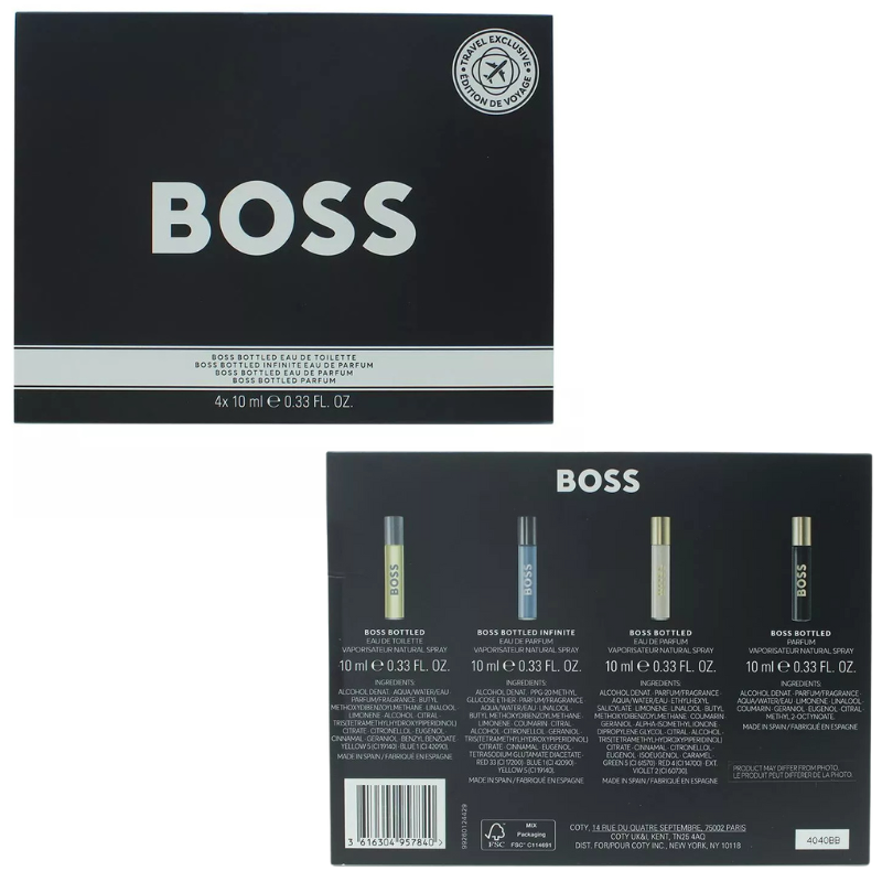 Coffret de 4 mini-parfums Hugo Boss en bouteille