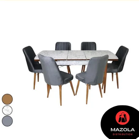 Table à manger MIRAM finition Blanc Neige