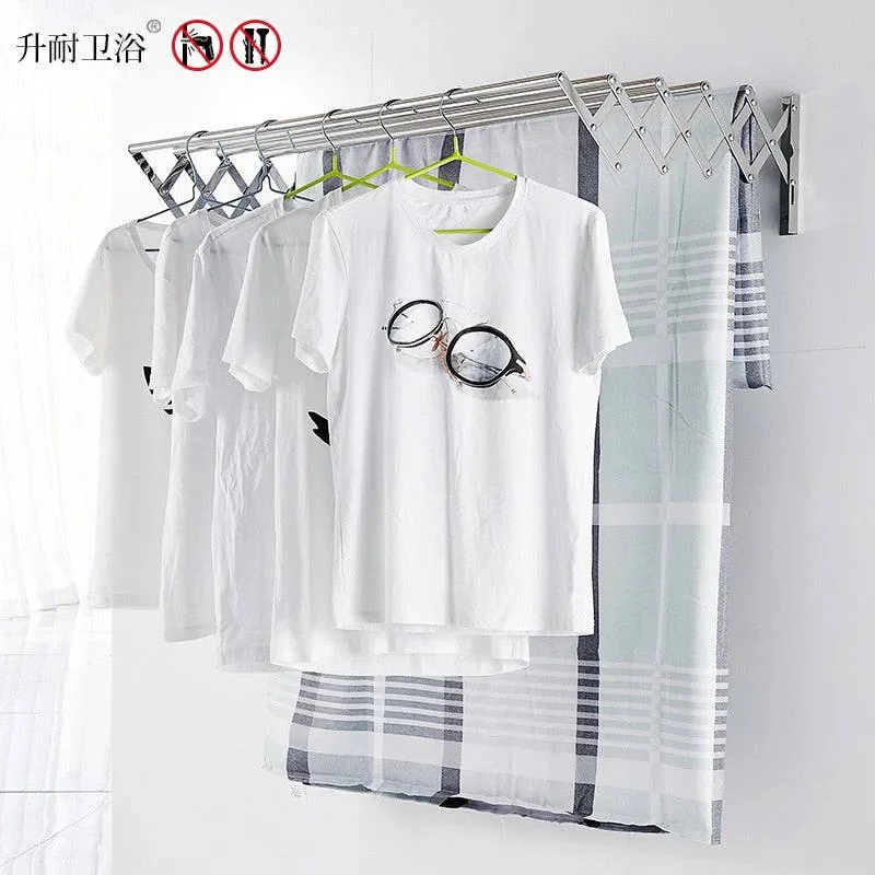 Étendoir mural extensible en acier inoxydable