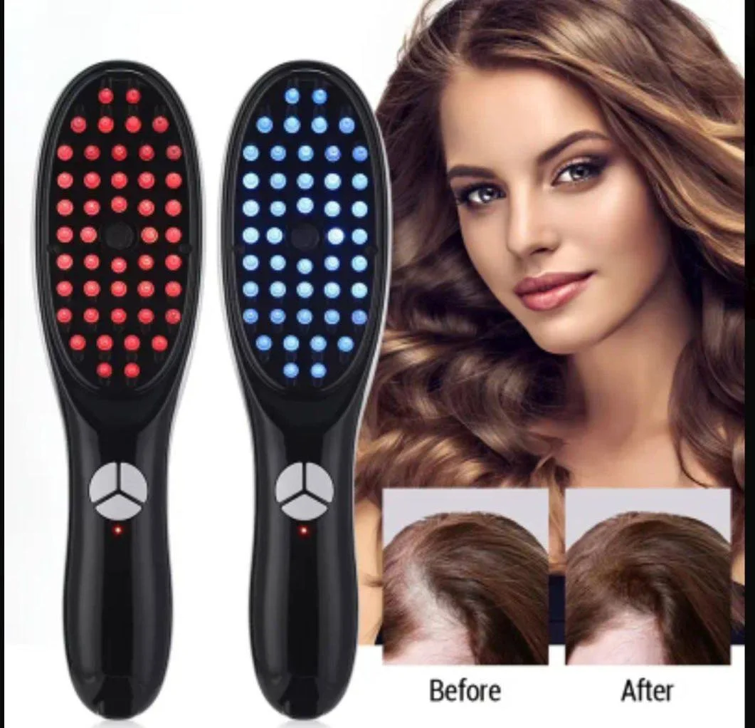 Brosse LED de Stimulation Capillaire – Lumière Rouge & Bleue