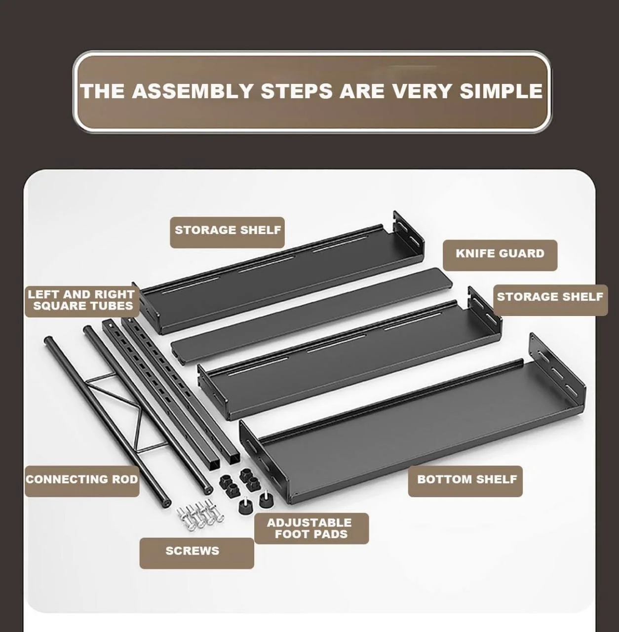Étagère de Rangement Cuisine Multi-Niveaux – Métal Renforcé