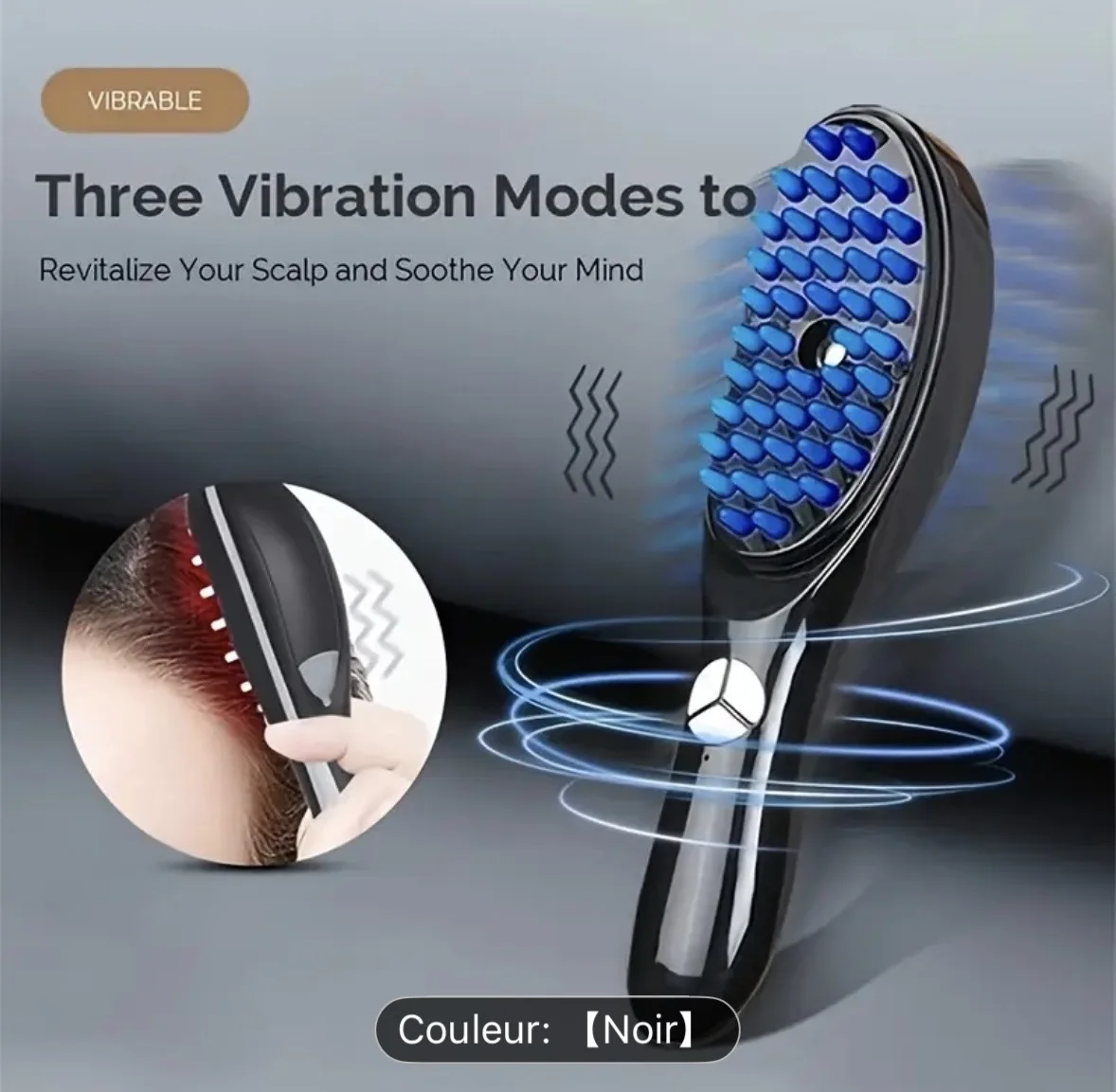 Brosse LED de Stimulation Capillaire – Lumière Rouge & Bleue