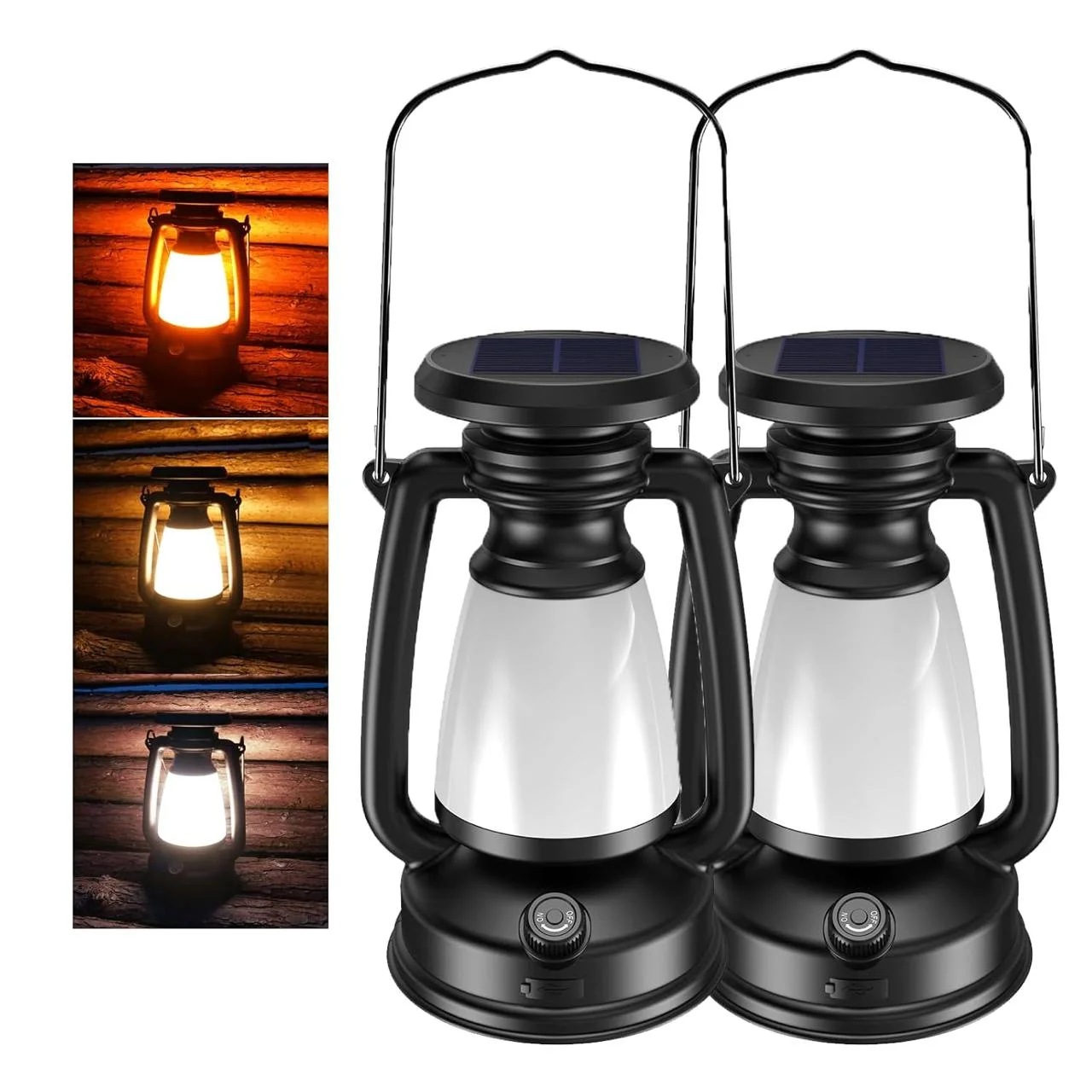 Lanterne LED Solaire Rechargeable – Intensité Réglable