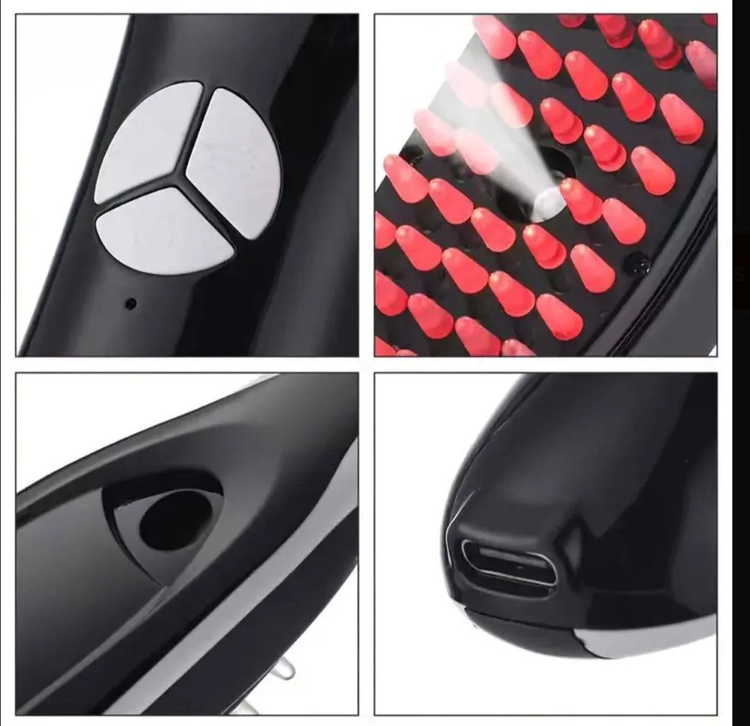 Brosse LED de Stimulation Capillaire – Lumière Rouge & Bleue