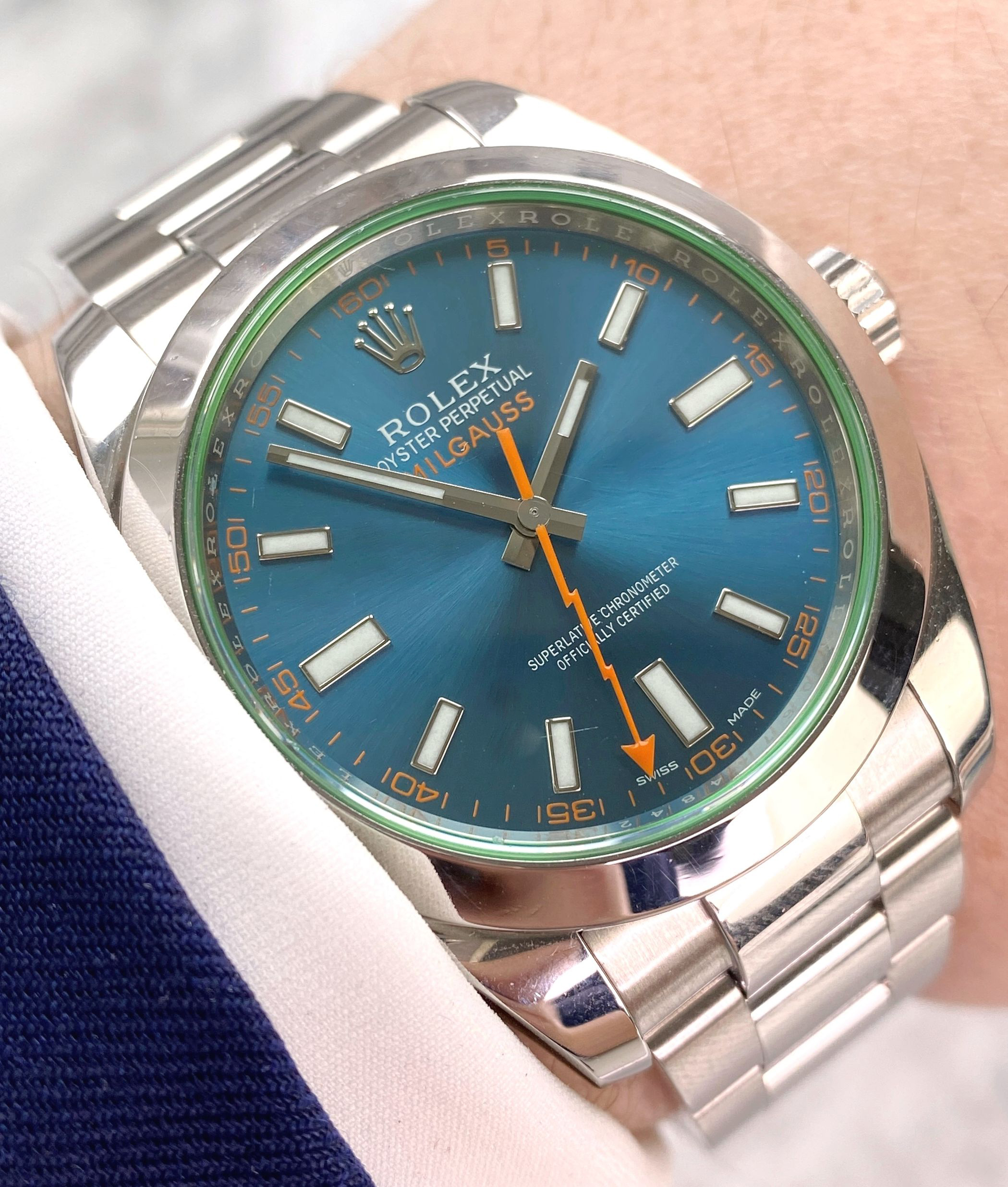 Rolex milgauss blue