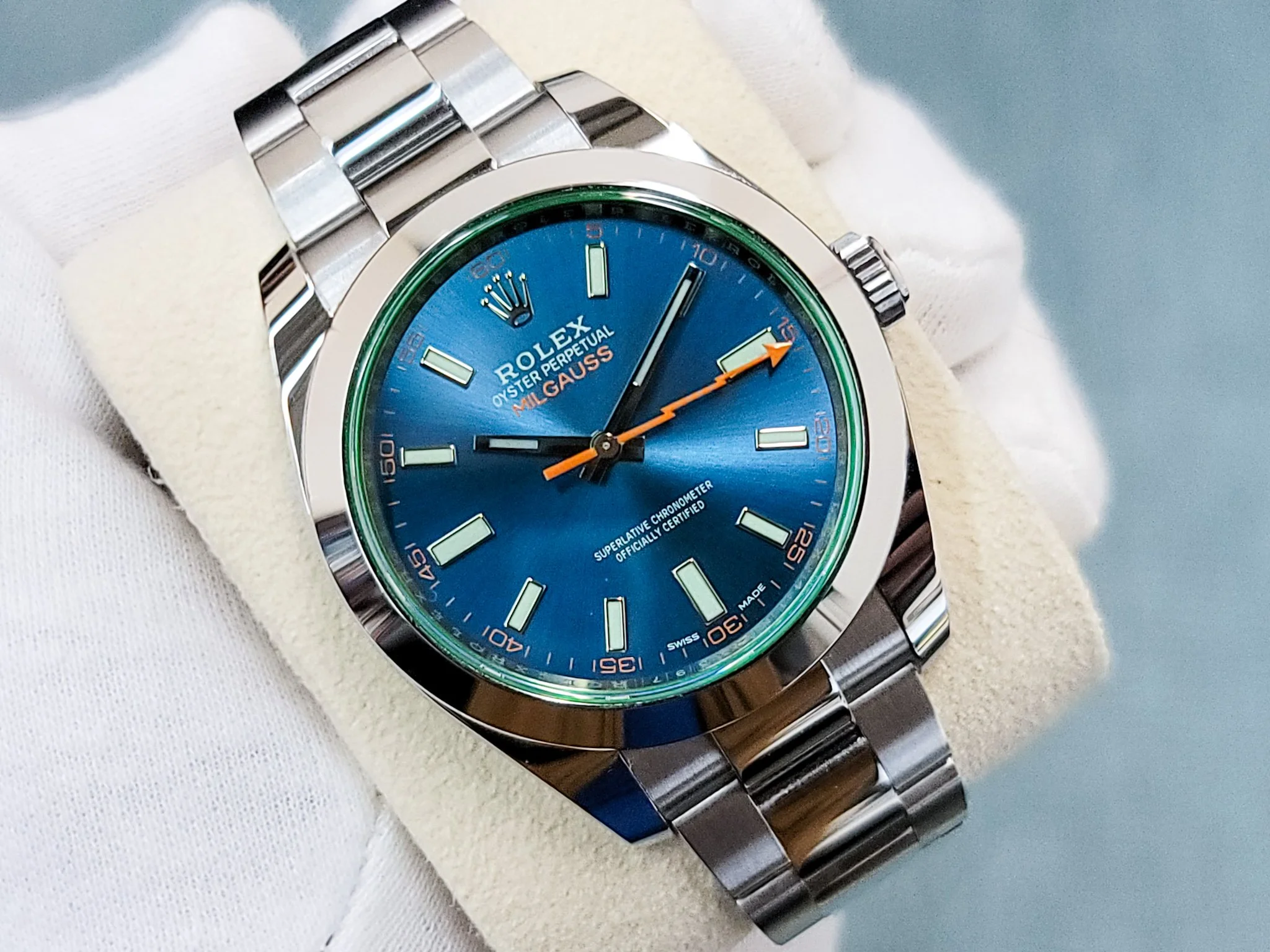 Rolex milgauss blue