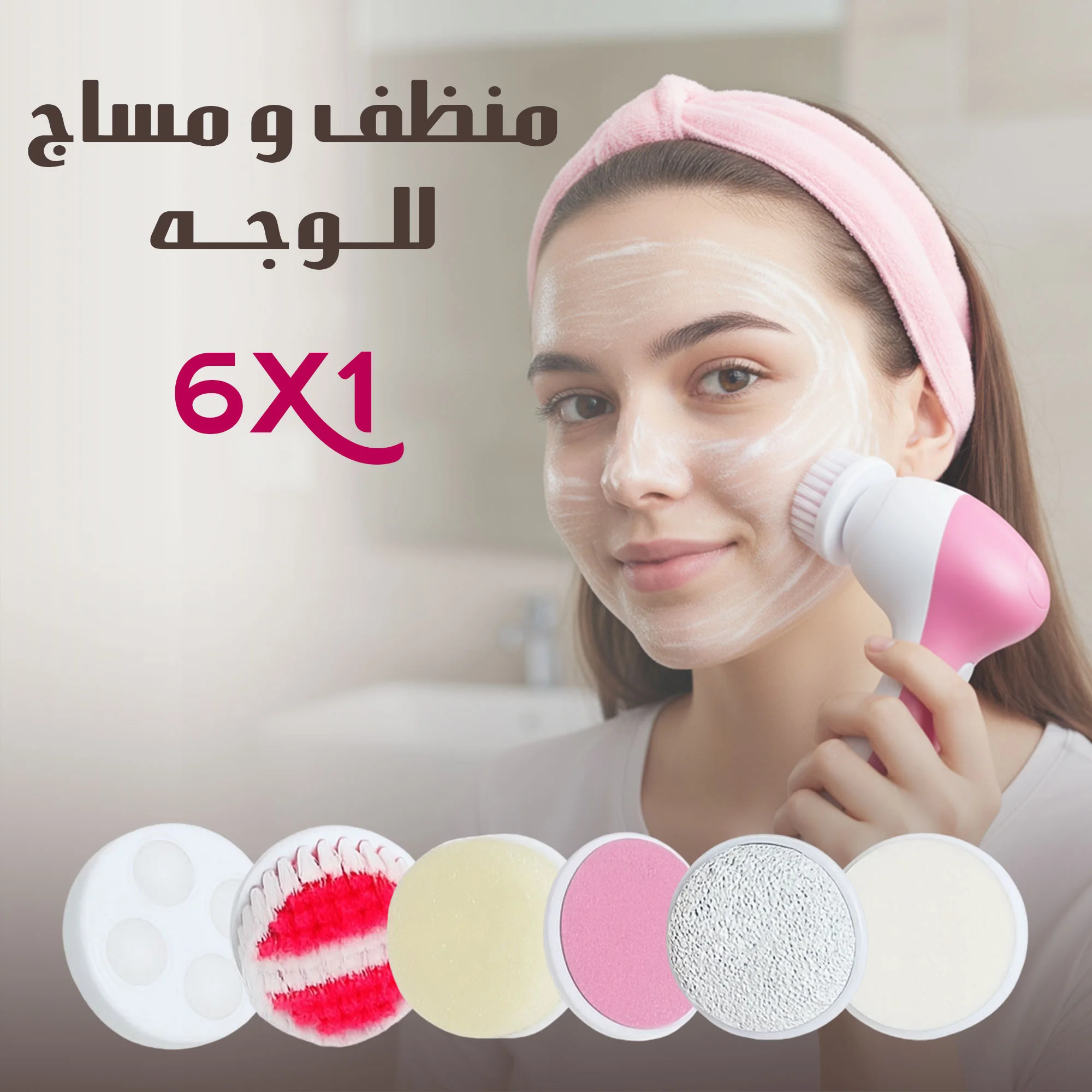 منظف ومساج للوجه 6 في 1  ( 6in 1 Facial Cleanser and Massager)