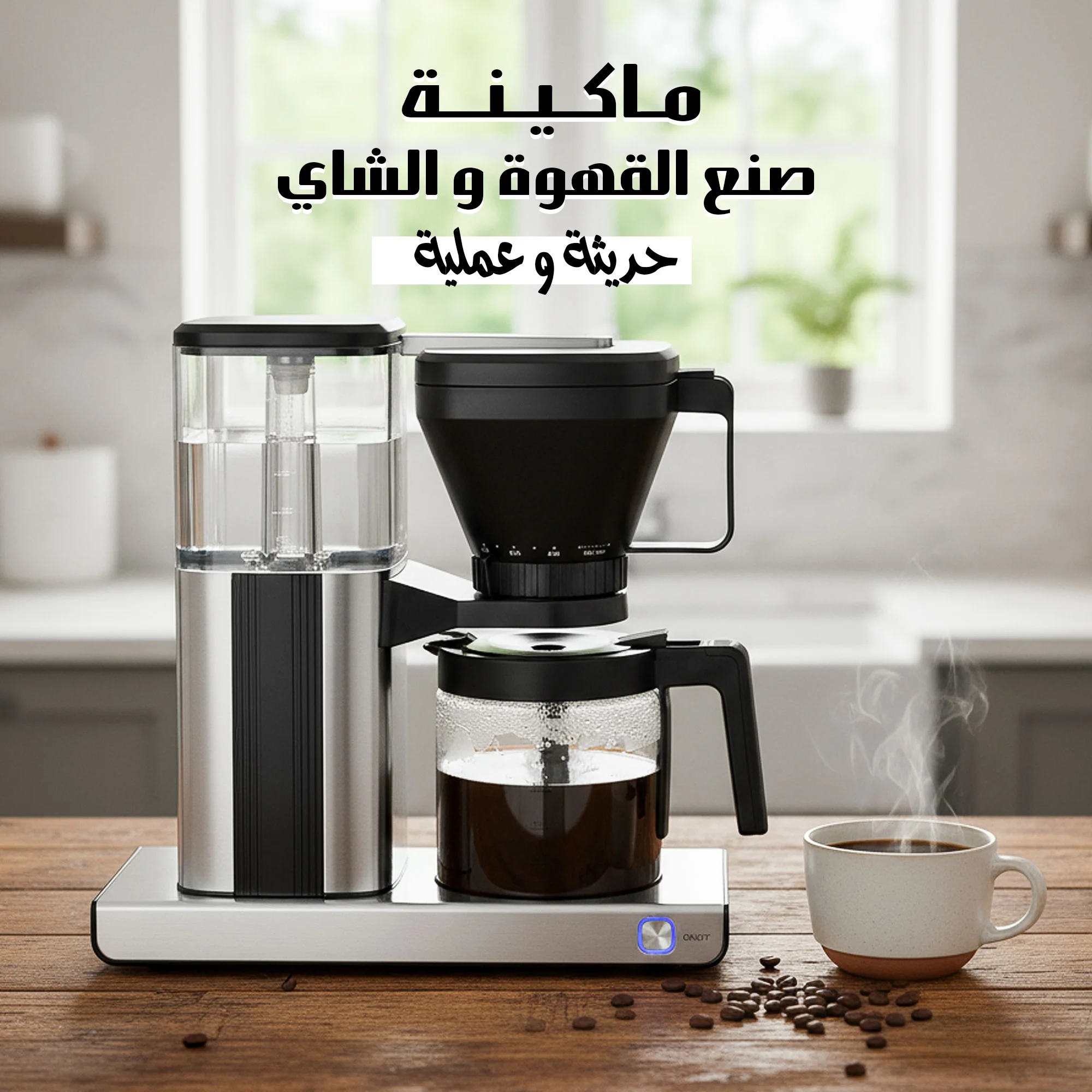 ماكينة صنع القهوة و الشاى العملية الحديثة بضمان عامين  (Modern and practical coffee and tea maker with a two-year warranty)