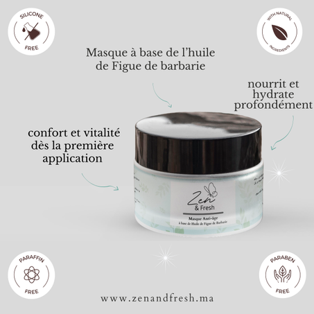 Masque Anti-âge à base de Huile de Figue de Barbarie | قناع بمستخلصات زيت التين الشوكي