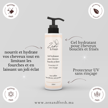 Gel hydratant  pour cheveux  bouclés et frisés | جل بمستخلصات زيت الأفوكادو، خاص بالشعر المجعد والمموج